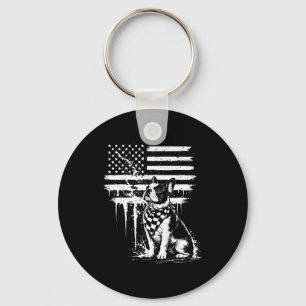 Chaveiro Bulldogue francês bandeira americana 4 de julho am
