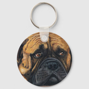 Chaveiro Bullmastiff que espera - arte da raça do cão