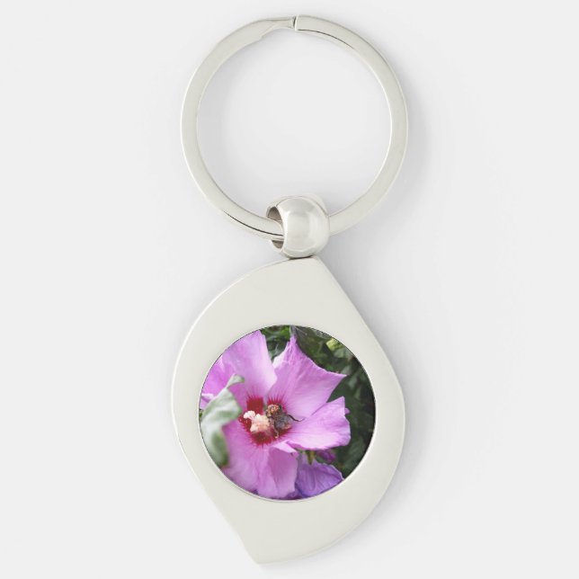 Chaveiro Bumblebee na Flor de Hibiscus (Frente)