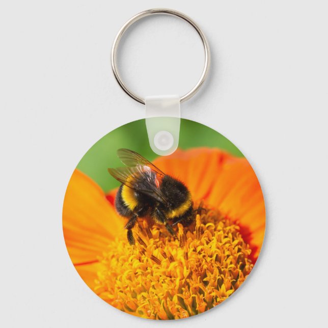 Chaveiro Bumblebee Na Flor Laranja (Frente)