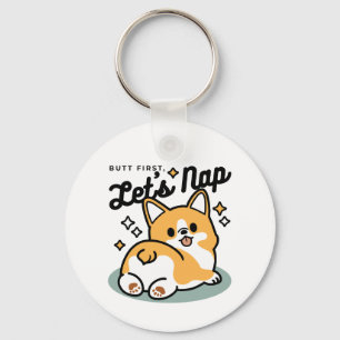 Chaveiro Bumbum Primeiro, Vamos Nap - Bumbum Corgi Cute