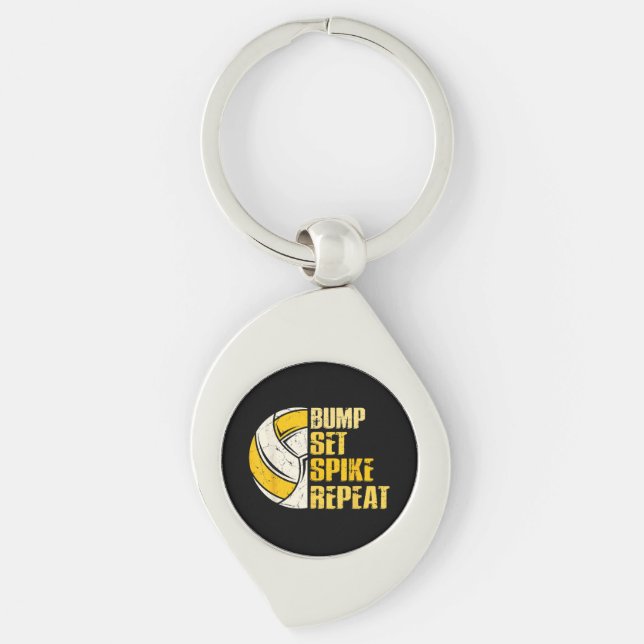Chaveiro Bump Set Spike Repita Volei Divertido (Frente)