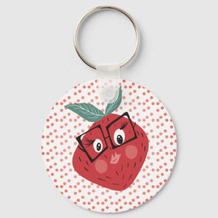 Chaveiro Bunda de desenho animado de morango fofo desenhado