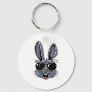 Chaveiro Bunny Face Com Óculos De Sol Coelho Dia De Páscoa
