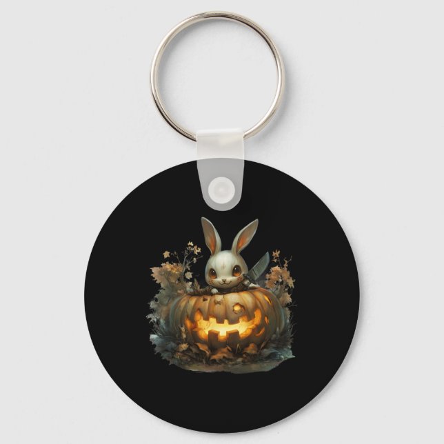 Chaveiro Bunny Mayhem Cachorro do Halloween Bunny Pumpkin (Frente)