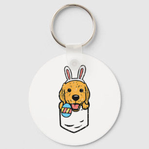 Chaveiro Bunny Retriever Dourado de Bolso Homens Pascua Fof