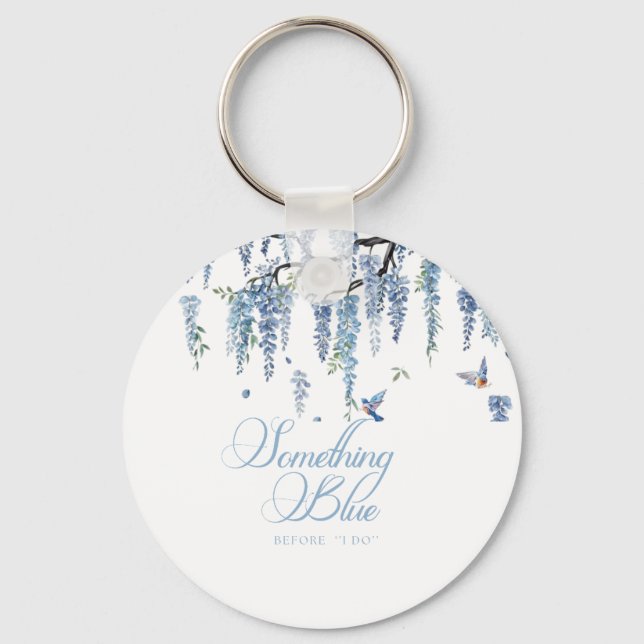 Chaveiro Buquê de Flores Silvestres Algo Azul para Chá de N (Frente)
