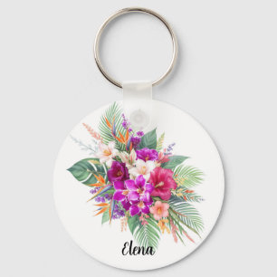 Chaveiro Buquê de lindas flores tropicais
