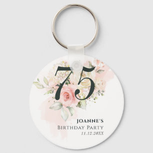 Chaveiro Buquê Floral de Rosa Rosa para Aniversário de 75 A