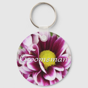 Chaveiro Buquê Padrinho de casamento roxo