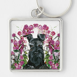 Chaveiro Buquê preto do Schnauzer