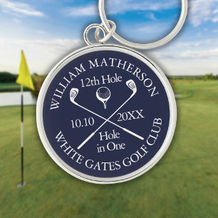 Chaveiro Buraco de Golfe Personalizado em Azul Marinho