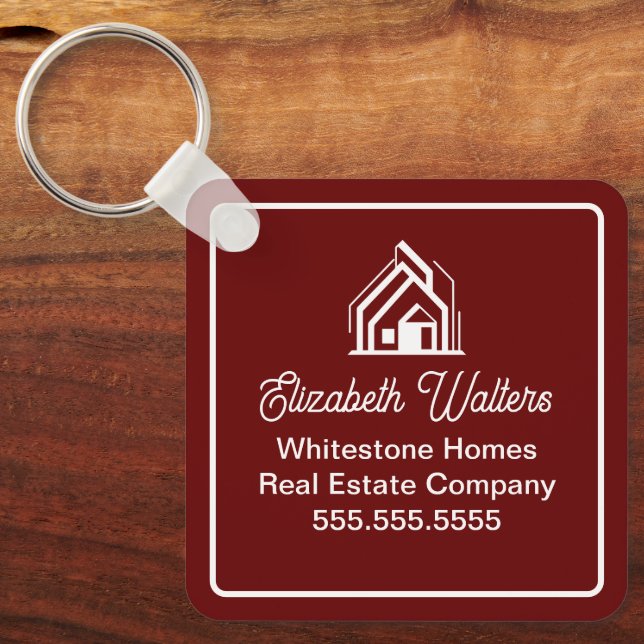 Chaveiro Burgundy Real Estate Company Personalized Realtor (Frente)