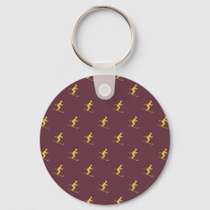 Chaveiro Burgundy Skier