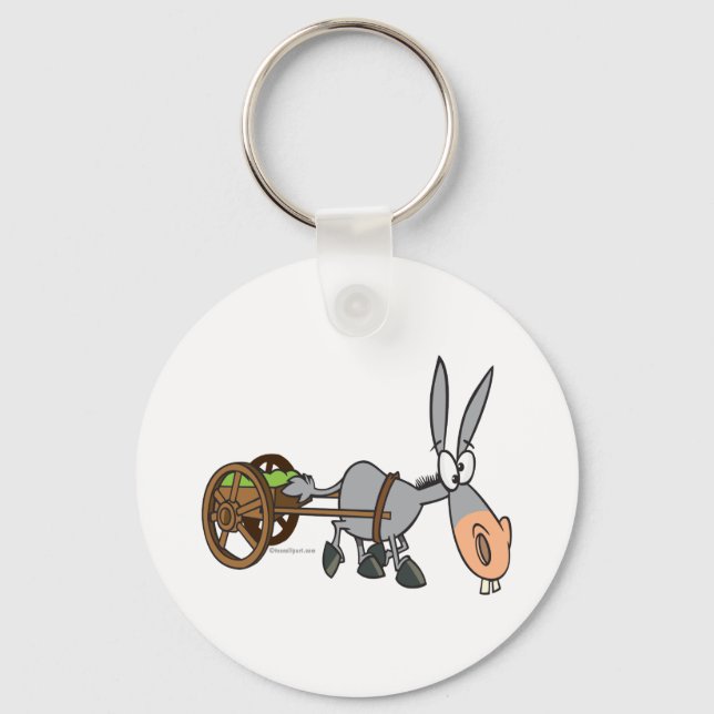 Chaveiro burro mulo de desenho animado bobo e desajeitado (Frente)
