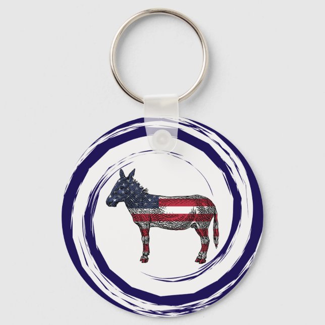 Chaveiro Burro Patriótico Vermelho Branco Azul (Frente)