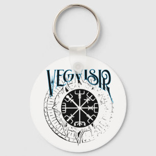 Chaveiro bússola do vegvisir nórdico