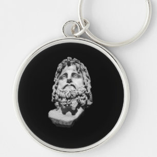 Chaveiro Busto de mármore greco-romano clássico preto e bra