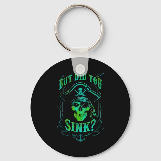 Chaveiro But Did We Sink Funny Rate Skull Nautical Tee  (Frente)
