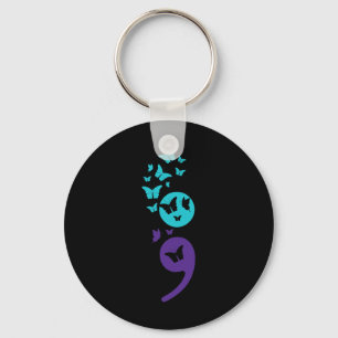 Chaveiro Butterfly Semicolon Suicídio Sensibilização para a