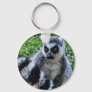 Chaveiro Button met ringstaartmaki – unieke dierenprint