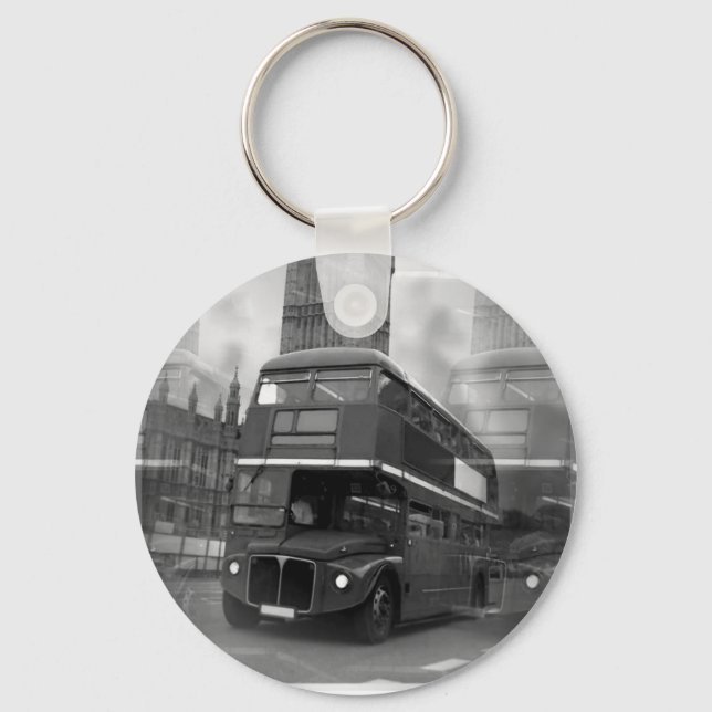 Chaveiro BW Black & White London Bus & Big Ben (Frente)