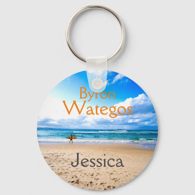 Chaveiro Byron Bay Wategos Beach Personalizado (Frente)