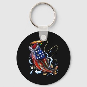 Chaveiro Byss Pesca Peixe Bandeira Americana Pai Pai Quatro