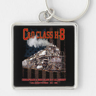 Chaveiro C&O Classe H-8 Locomotiva Allegheny - bandeira ame