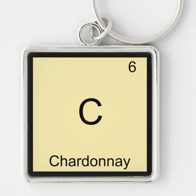 Chaveiro C - Símbolo de Elemento de Química Engraçada de Ch (Frente)