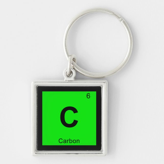 Chaveiro C - Símbolo de Mesa periódica da química do carbon (Frente)