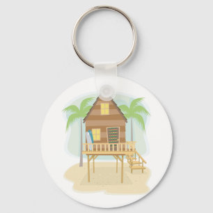 Chaveiro Cabana Tropical de Praia Pranchas e Palmeiras