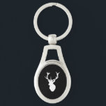 Chaveiro Cabeça branca do veado<br><div class="desc">Cabeça branca elegante do veado com antlers.</div>