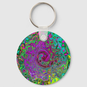 Chaveiro Cabeça de Abstrato para Retro Líquido Roxo
