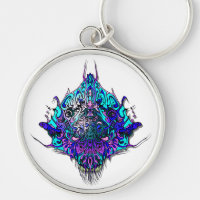 Cabeça de alienígena - azul e roxo
