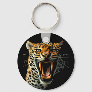 Chaveiro Cabeça de ataque com picos-leopardo
