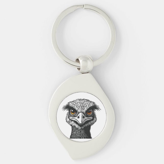 Chaveiro Cabeça de ave Emu (Frente)