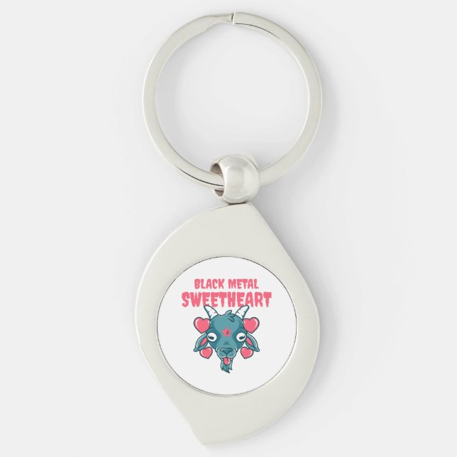 Chaveiro cabeça de cabra fofa baphomet (Frente)