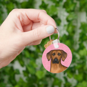 Chaveiro Cabeça de Cão Ridgeback Rodesiano em Corações de A