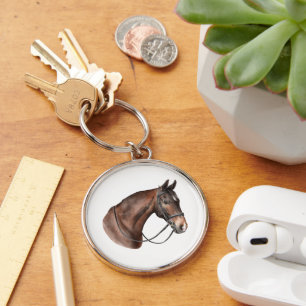 Chaveiro Cabeça de cavalo da Baía de Aquarela numa ponte