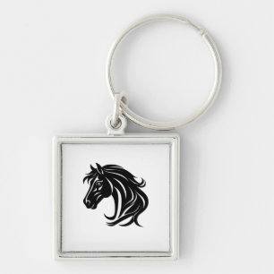 Chaveiro Cabeça de Cavalo Preto Magnífico
