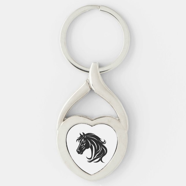 Chaveiro Cabeça de Cavalo Preto Magnífico (Frente)