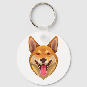 Chaveiro Cabeça de dingo cão selvagem australiano