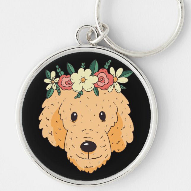 Chaveiro Cabeça de Golden Retriever Fofo (Frente)