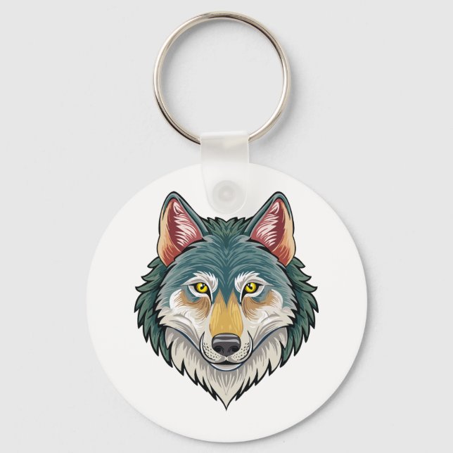 Chaveiro Cabeça de lobo de frente (Frente)