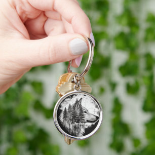 Chaveiro Cabeça de Lobo do Deserto Nome Personalizado