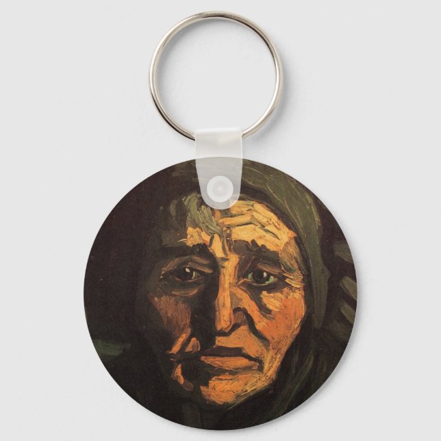 Chaveiro Cabeça de Mulher Camponesa com Touca de Renda por  (Frente)