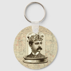 Chaveiro Cabeça de relógio de vapor no vidro