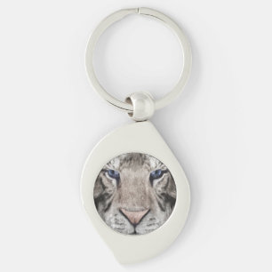 Chaveiro Cabeça de Tigre Branco Estética da Vida Selvagem