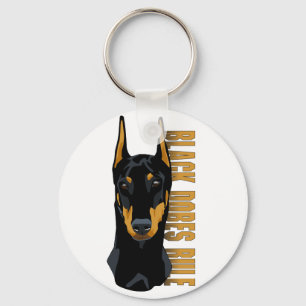 Chaveiro Cabeça do Doberman, regra preta de Dobes